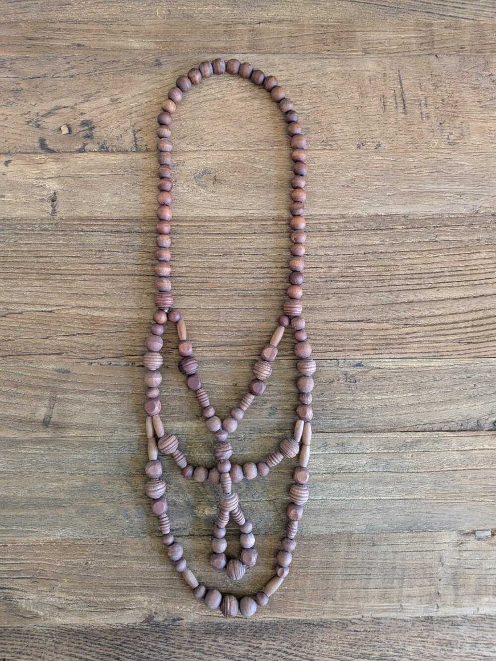 Anthropologie Wooden beaded boho necklace
